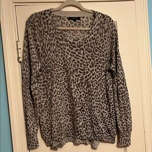 Gray Cheetah Print Sweater